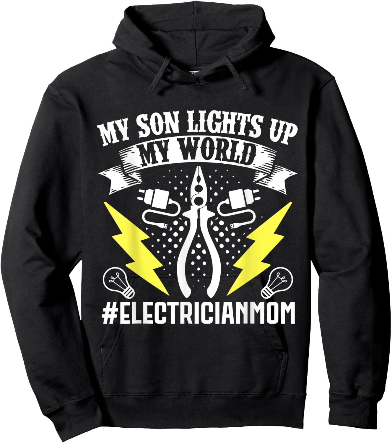 My Son Lights Up My WorldElectricianmom Electrician Hoodie - Hoodie | Black