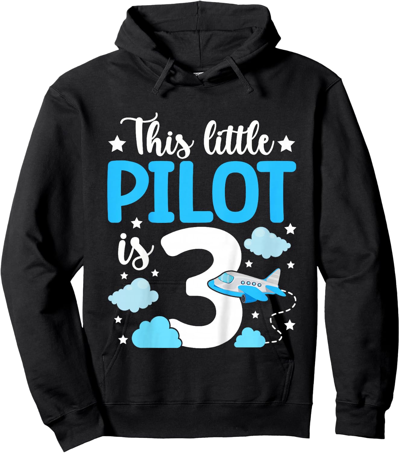 This little Pilot is 3 Airplane 3rd Birthday Hoodie - Hoodie | Black
