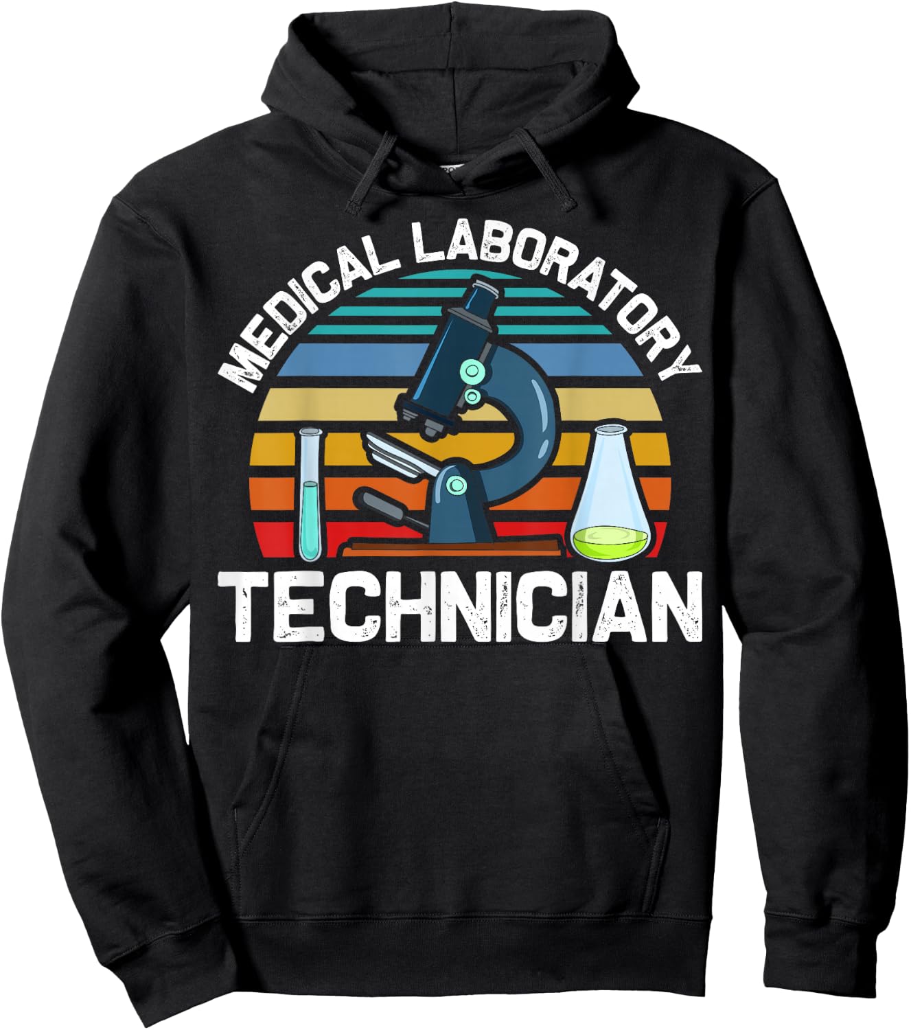 Med Lab Geek Retro Medical Laboratory Technician Hoodie - Hoodie | Black