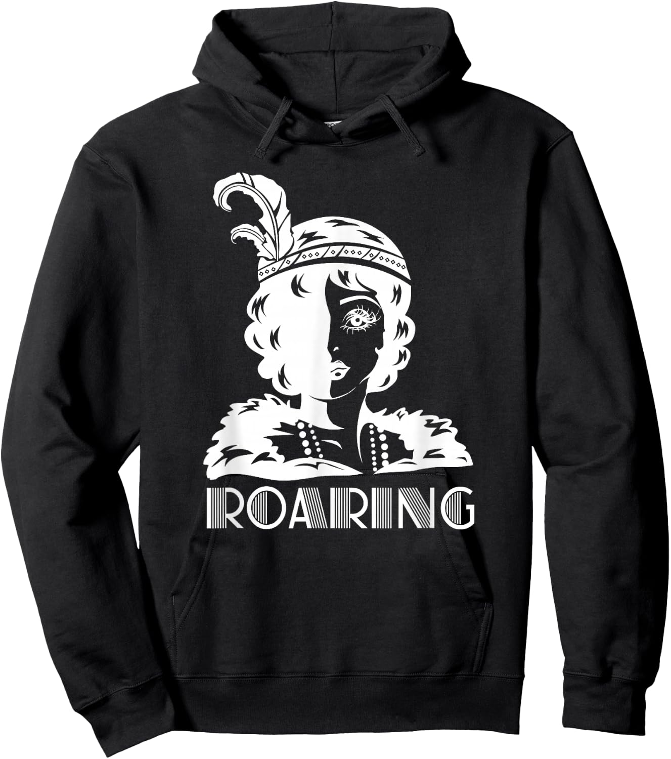 ROARING 1920's Glamorous Woman Flapper Hoodie - Hoodie | Black