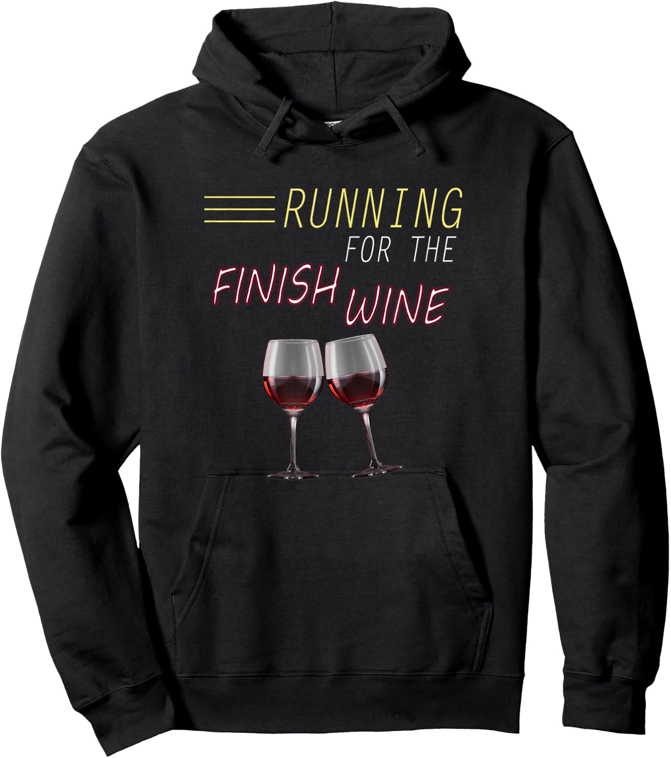 Funny Run Wine Running Drinking Humor T Shirt Hoodie - Hoodie | Black