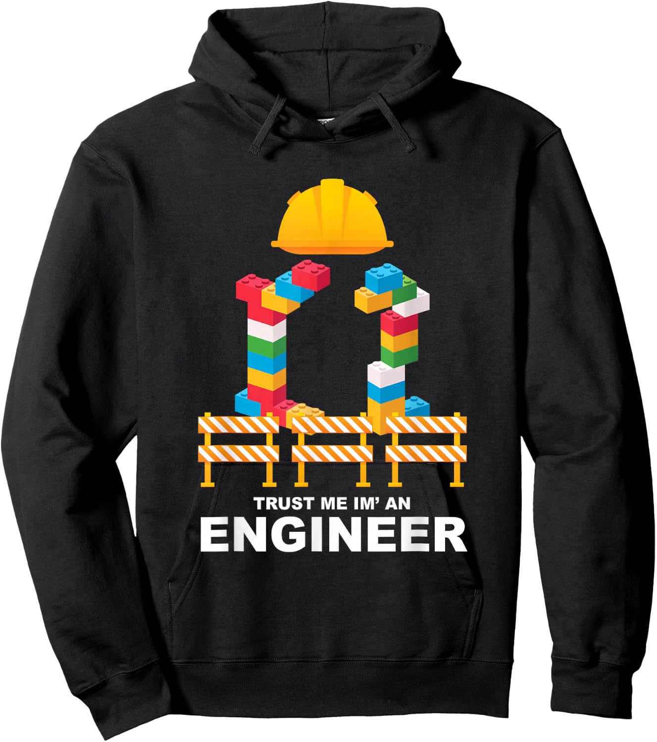 Engineer Construction Master Builder Building Blocks Bricks Hoodie - Hoodie | Black