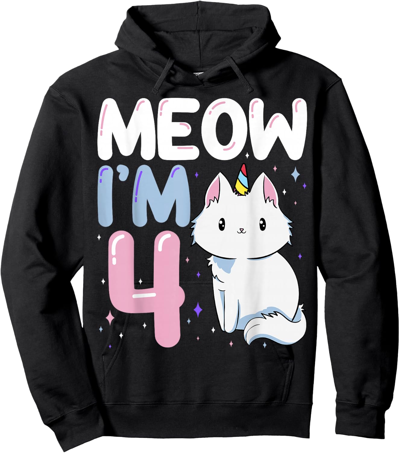 Cat 4th Birthday Party Purr-FECT Vet Kitten Fur Animal Paw Hoodie - Hoodie | Black