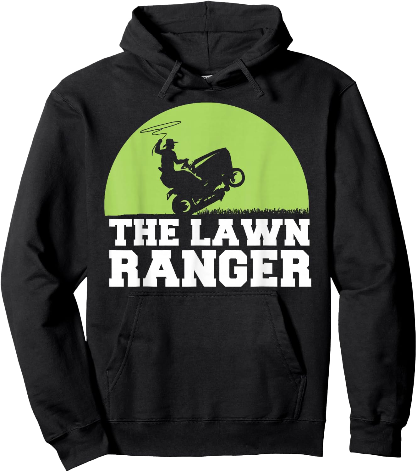 The Lawn Ranger funny Grass Mowing Hoodie - Hoodie | Black