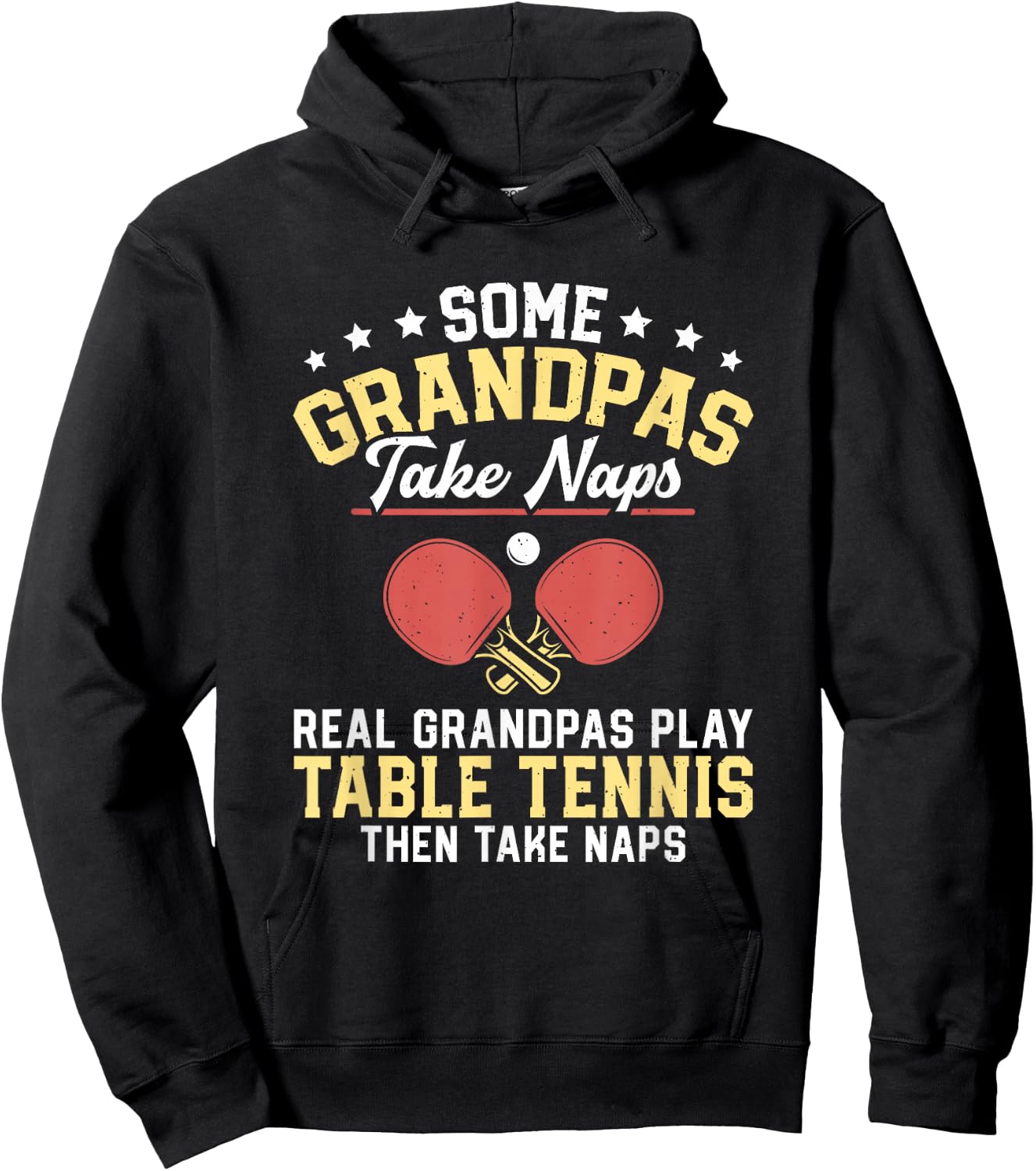 Funny Table Tennis Grandpa Ping Pong Hoodie - Hoodie | Black