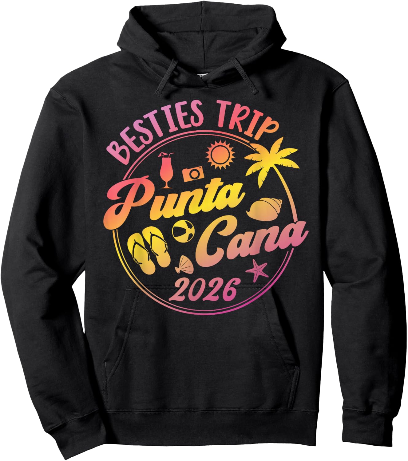 Punta Cana Besties Trip 2026 Punta Cana Best Friend Travel Hoodie - Hoodie | Black