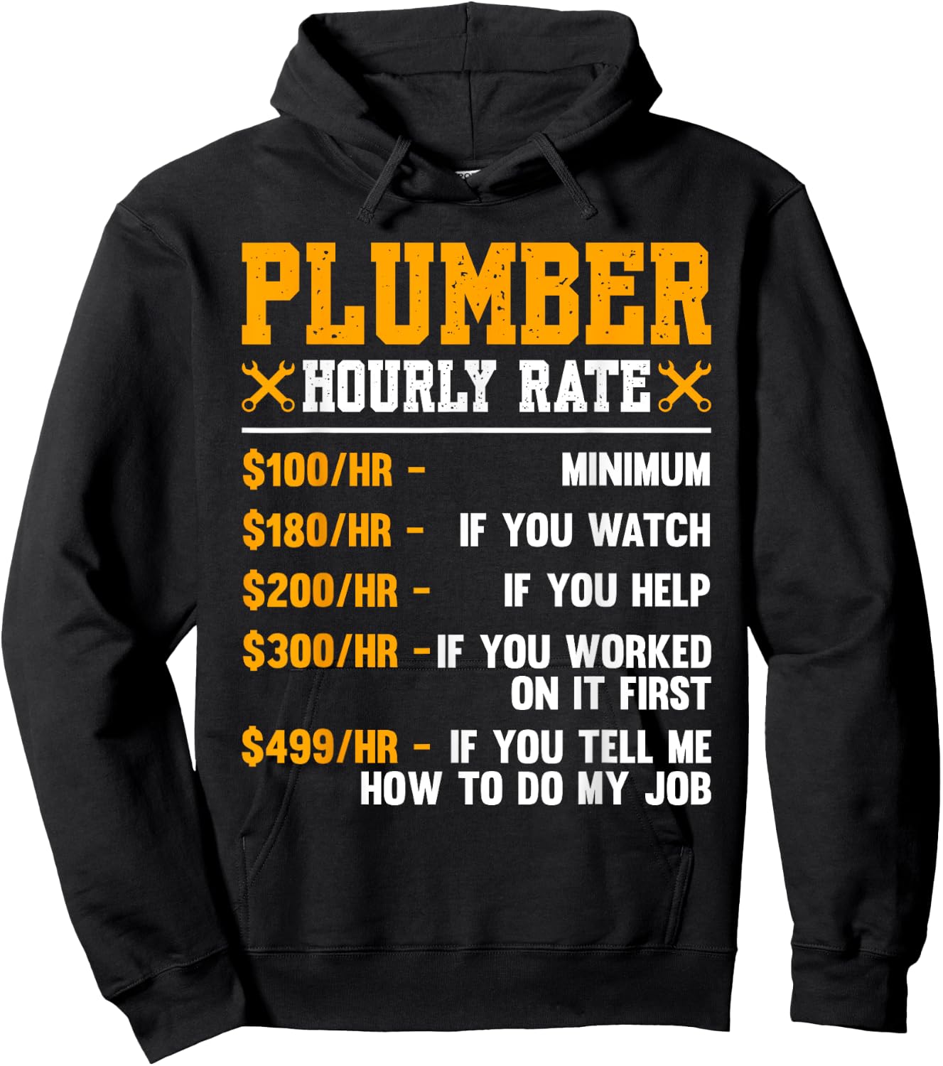 Funny Plumber Gifts Plumbers Pipefitter Gifts Men's Black Cotton Polyester Blend Regular Fit Short Sleeve Small Hoodie - Hoodie | Black