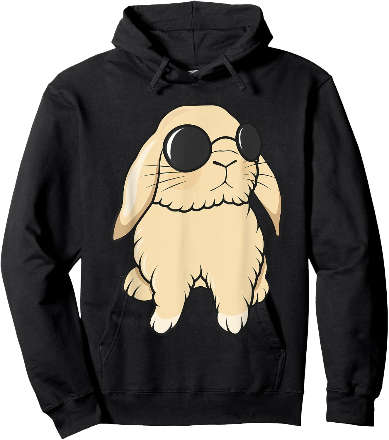 Cute Mini Holland Lop Bunny Rabbit Lover Sunglasses Easter Hoodie - Hoodie | Black