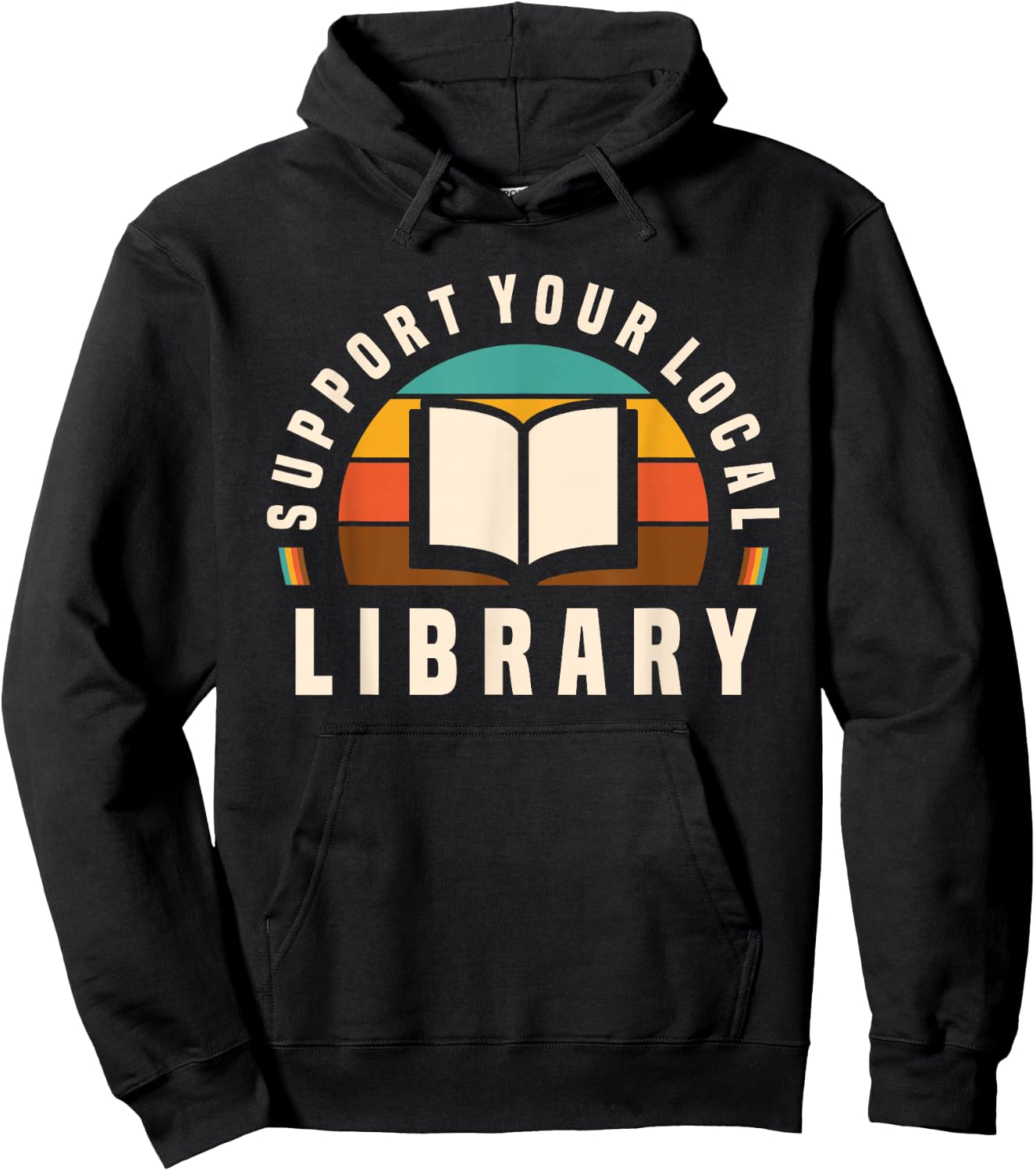 Support Your Local Library Book Nerd Bookworm Hoodie - Hoodie | Black