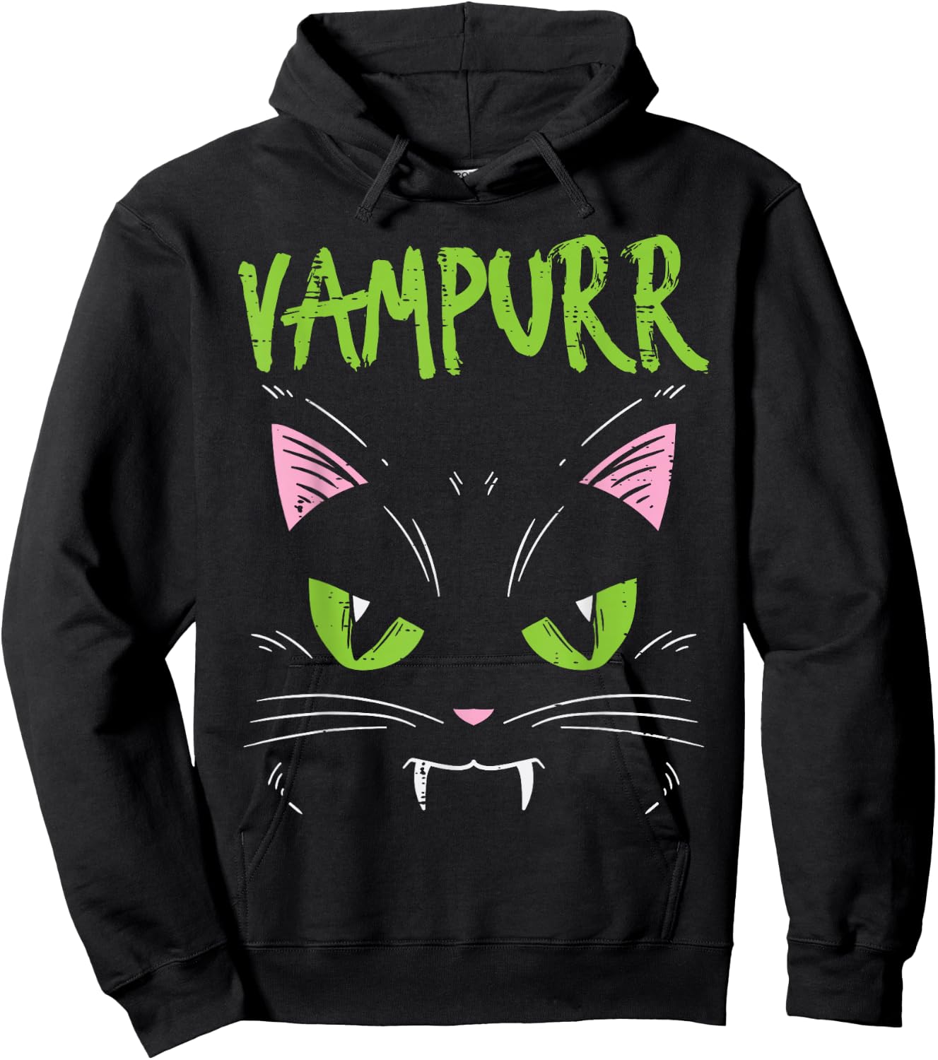 Vampurr Vampire Cat Funny Halloween Animal Men Women Kids Hoodie - Hoodie | Black
