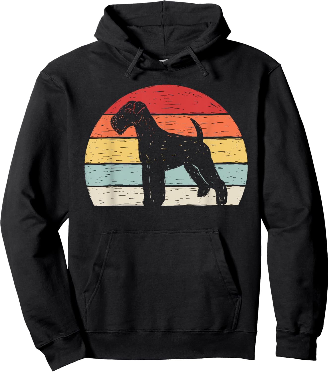 Vintage Retro Airedale Terrier Dog Breed Hoodie - Hoodie | Black