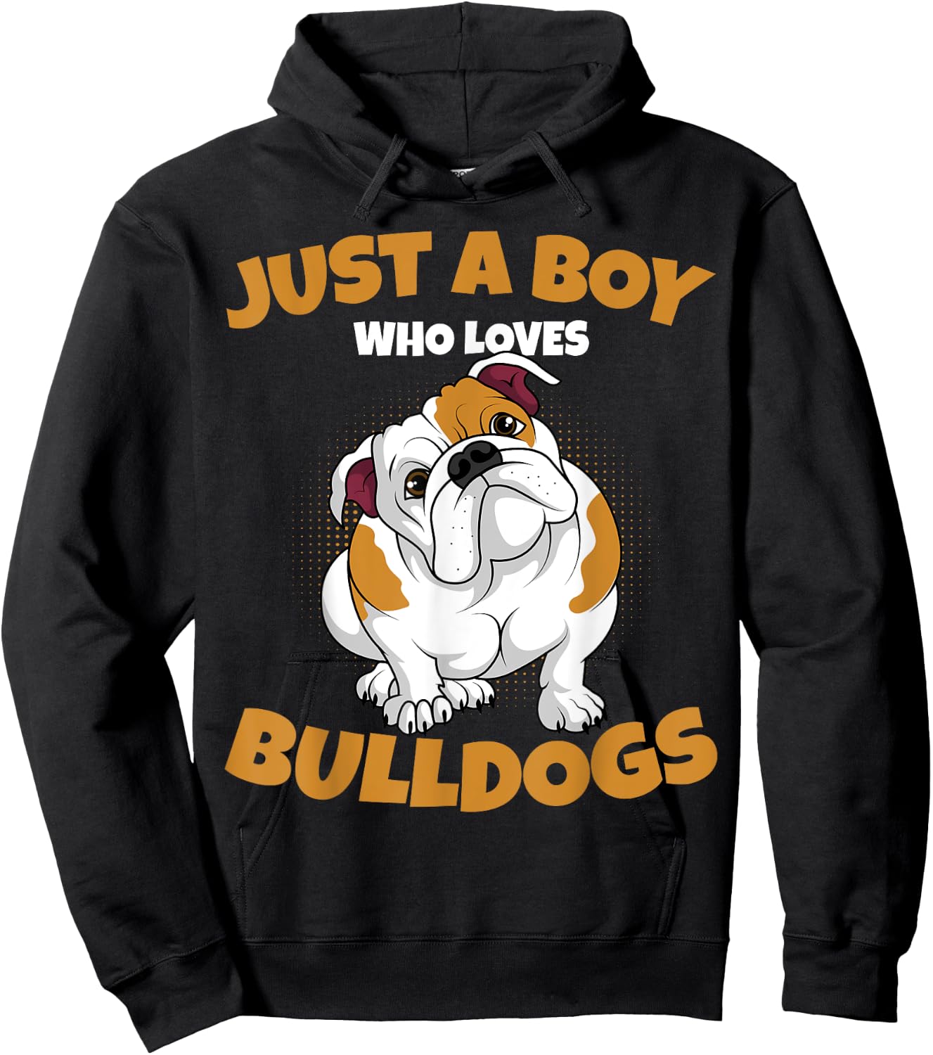 Just A Boy Who Loves English Bulldogs Kids Boys Hoodie - Hoodie | Black