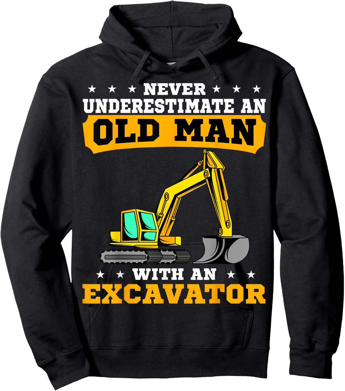 Heavy Equipment Operator Excavator Grandpa Grandfather Hoodie - Hoodie | Black