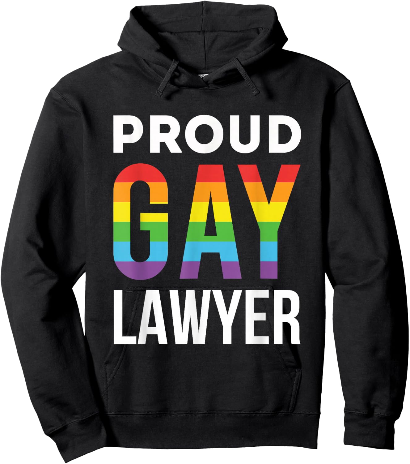 Proud Gay Lawyer Rainbow LGBTQ Law School Graduation Hoodie - Hoodie | Black