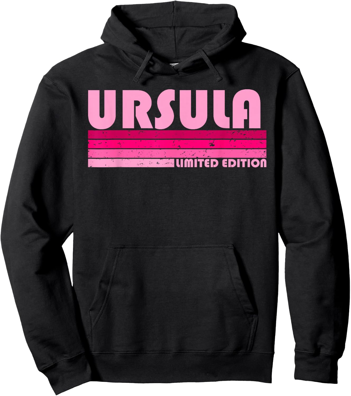 URSULA Name Personalized Retro Vintage 80s 90s Birthday Hoodie - Hoodie | Black