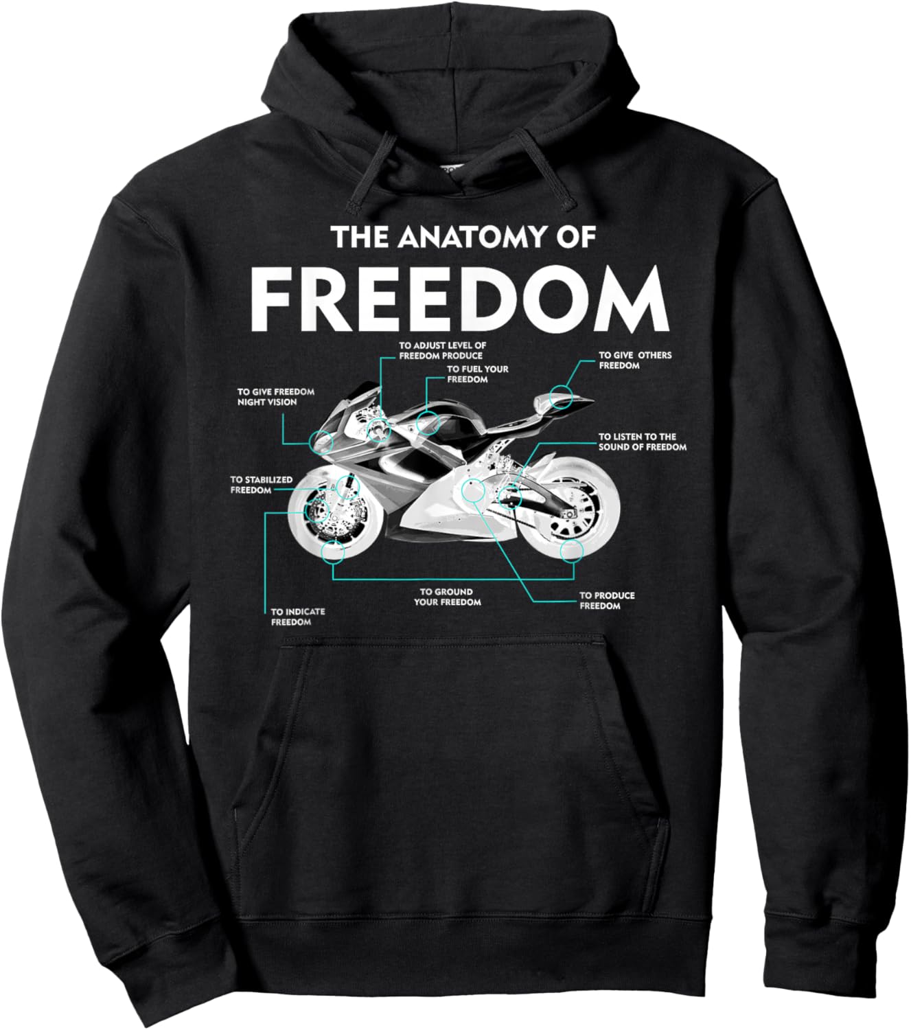 The Anatomy Of Freedom | Cute Supermotos Gift Hoodie - Hoodie | Black