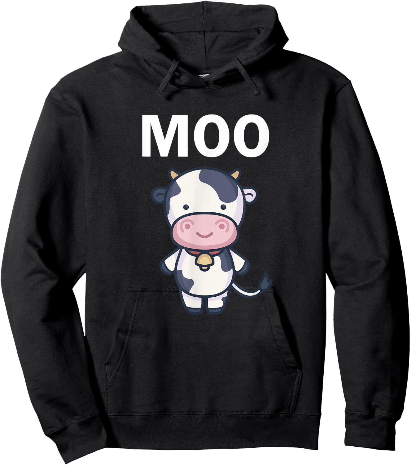 Moo Cow Funny Farmer Cow For Adults Kids Boys And Girls Hoodie - Hoodie | Black