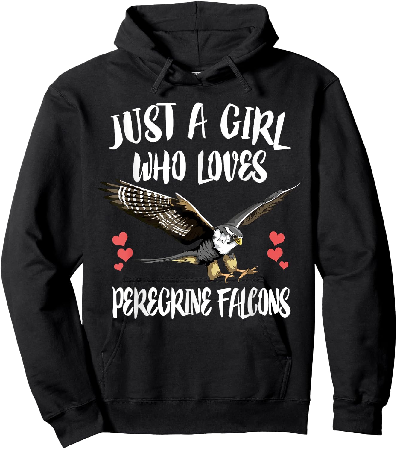 Just A Girl Who Loves Peregrine Falcons Birds Hoodie - Hoodie | Black