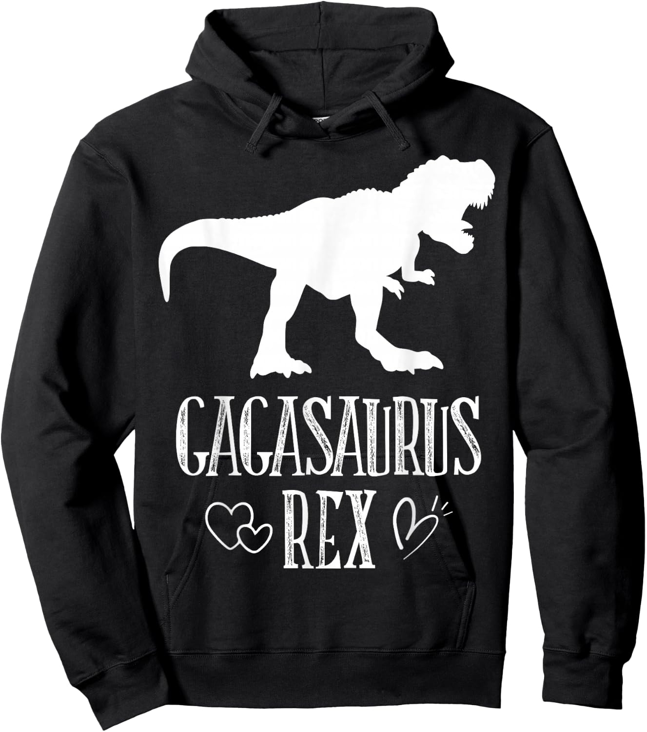 Gaga Saurus Dinosaur Mother Grandma Funny Matching Family Hoodie - Hoodie | Black