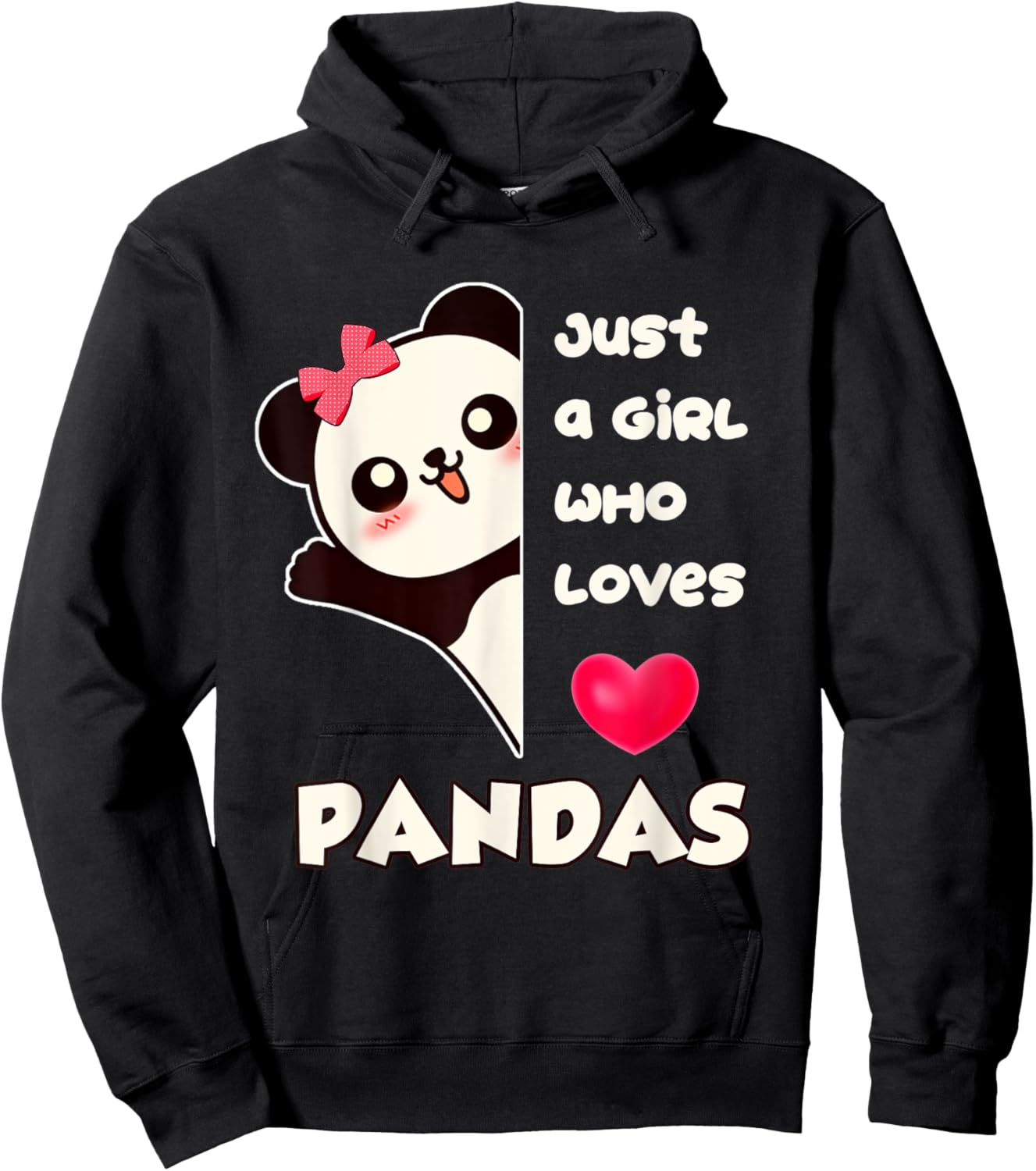 Just a Girl Who Loves Pandas Hoodie - Hoodie | Black