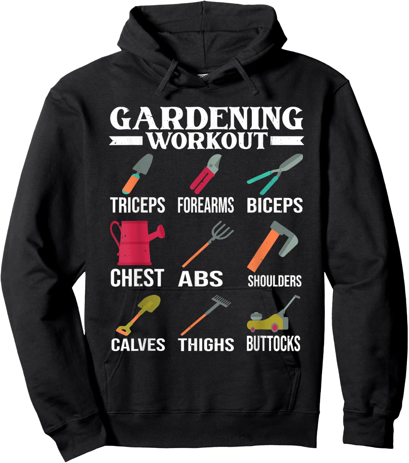Gardening Workout Muscles Garden Tools Gardener Gym Hoodie - Hoodie | Black