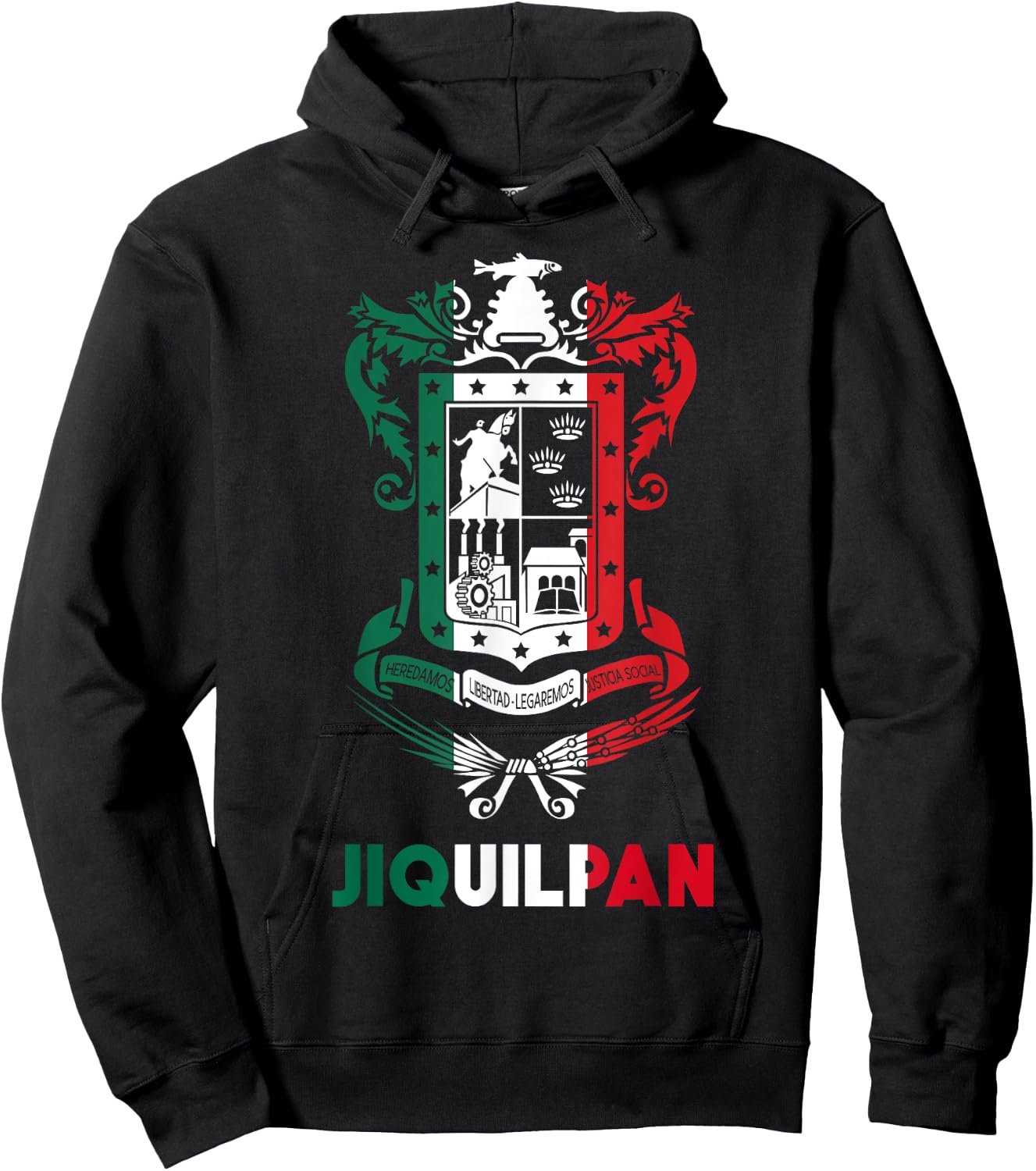 Jiquilpan Michoacan Mexico Escudo Y Lema Arte Emblem Merch Hoodie - Hoodie | Black