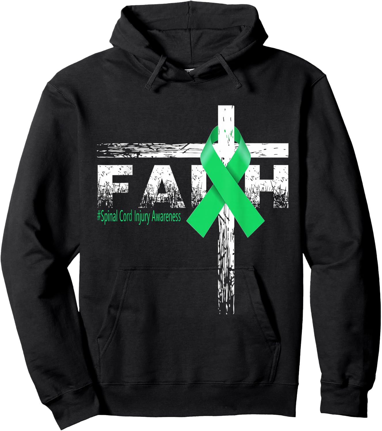 Spinal Cord Injury Awareness Christian Faith & Cross Hoodie - Hoodie | Black