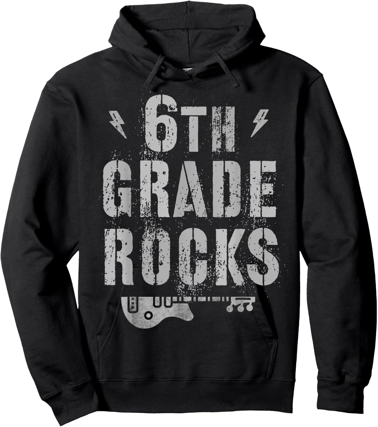 6th GRADE ROCKS Student Teacher Sixth Grader Rockstar Team Hoodie - Hoodie | Black