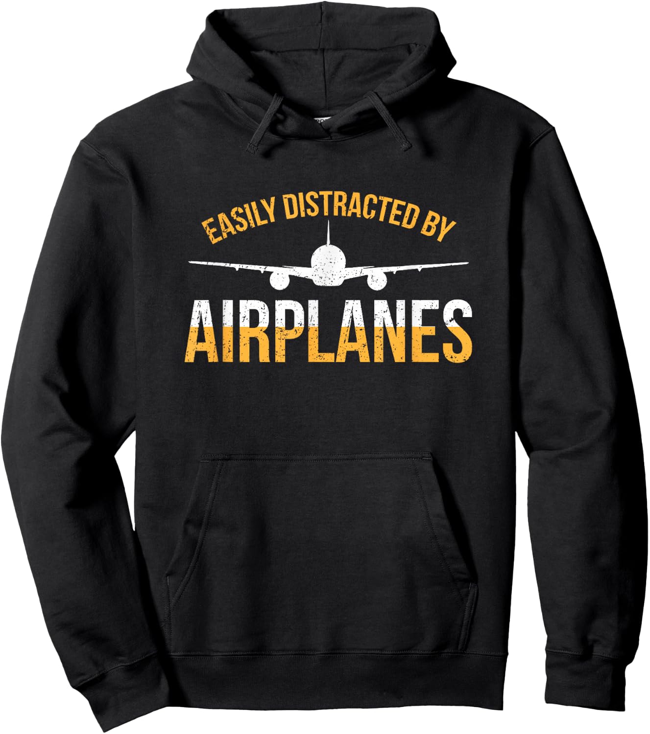 Easily Distracted By Airplanes Pilot Aviation Airplane Hoodie - Hoodie | Black