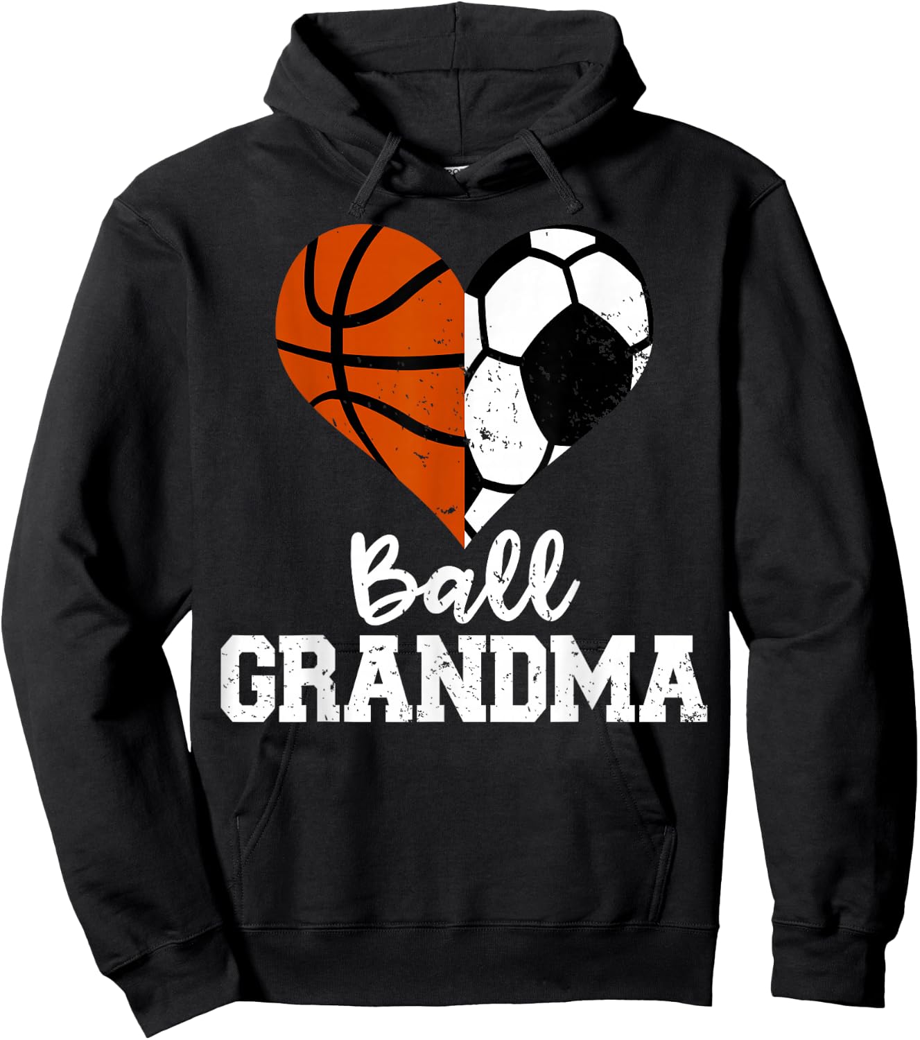 Ball Grandma Funny Soccer Basketball Grandma Hoodie - Hoodie | Black