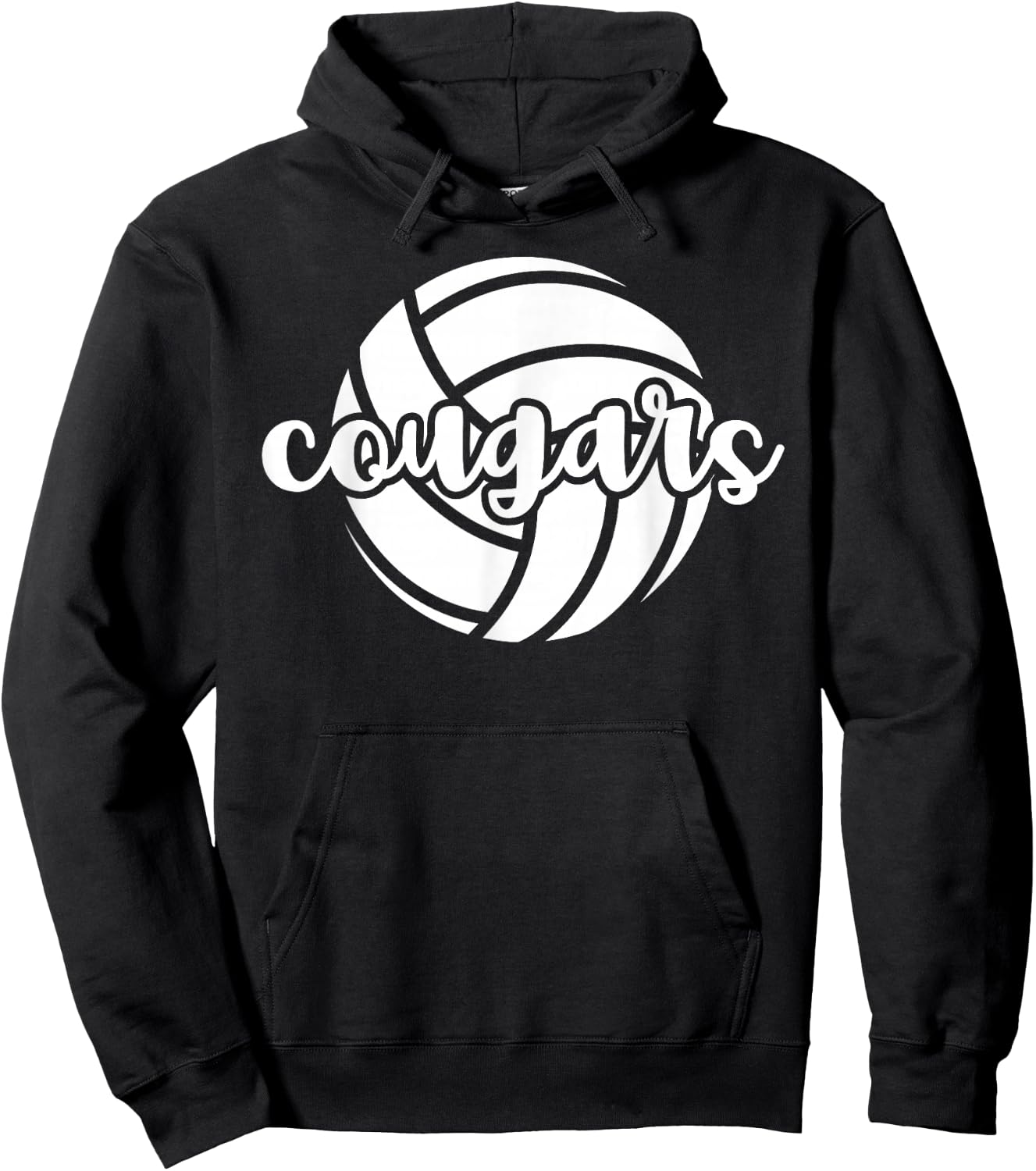 Cougars Volleyball Team Mascot School Spirit Game Night Hoodie - Hoodie | Black