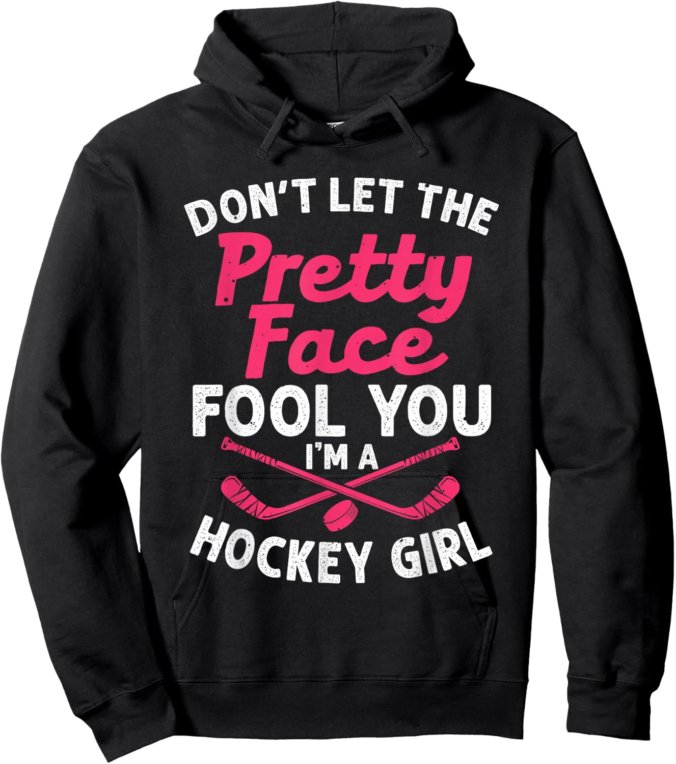 Funny Girl Hockey Gift Kids Ice Hockey Players Hoodie - Hoodie | Black