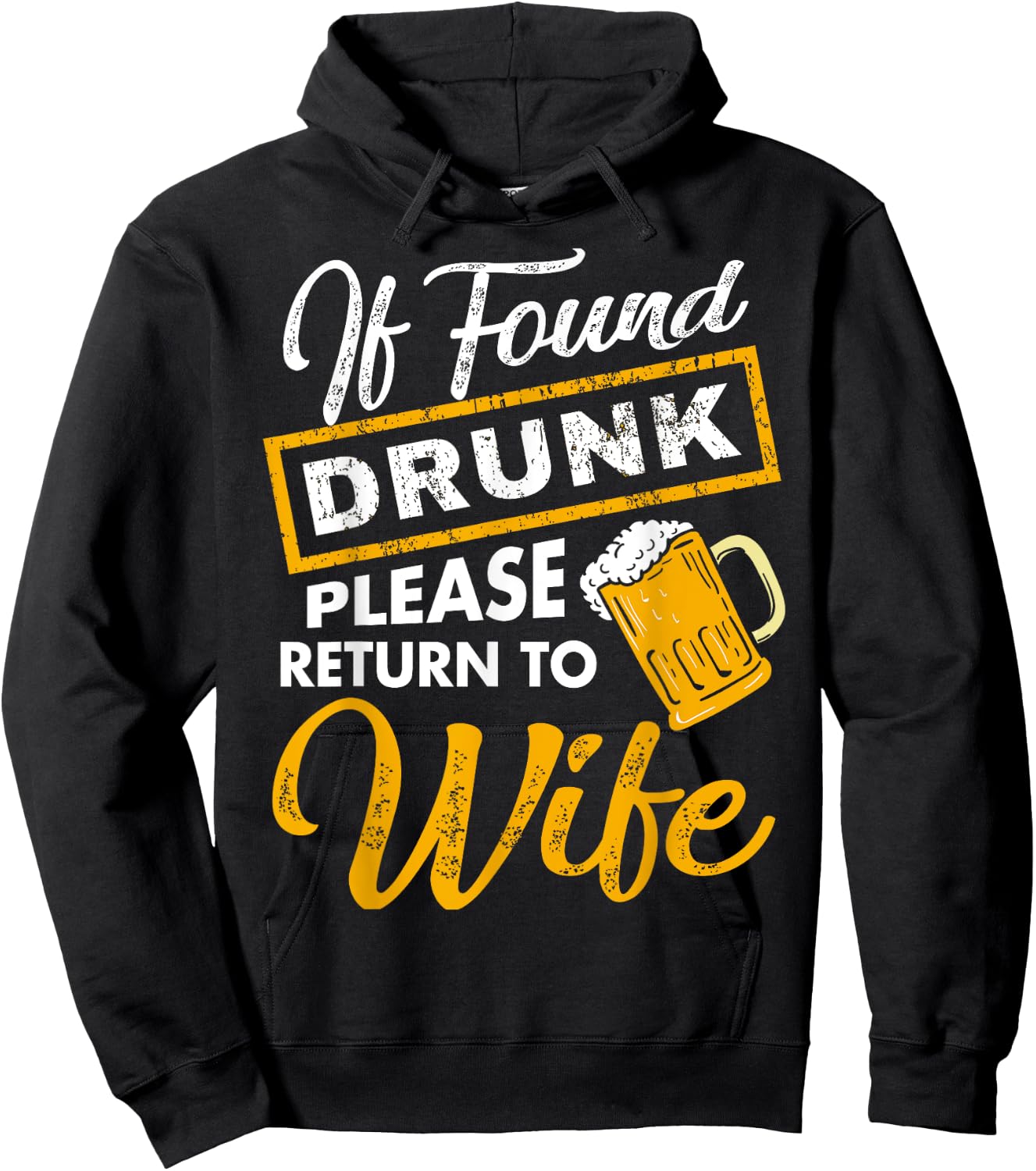 If Found Drunk Please Return To Wife T Shirt Couples Apparel Hoodie - Hoodie | Black