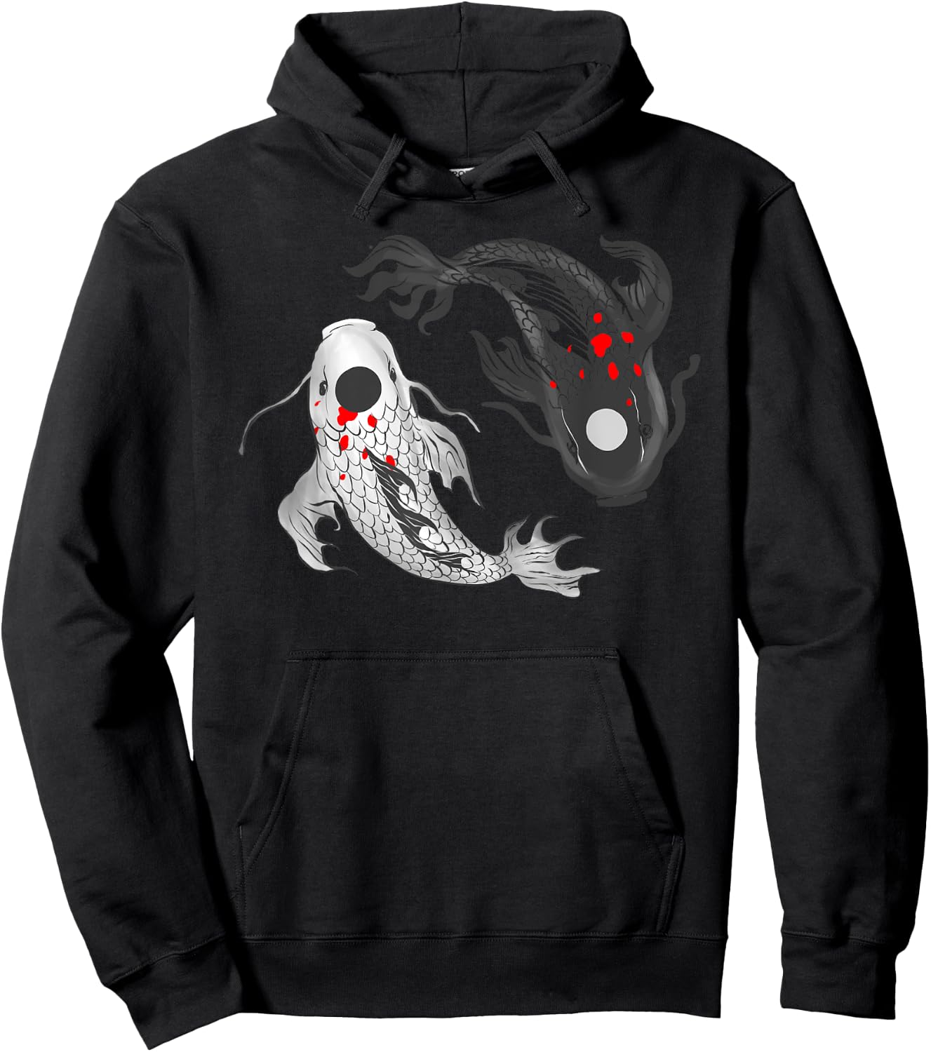 Koi Fish Yin Yang Symbol Of Harmony Balance Life Asian Style Hoodie - Hoodie | Black