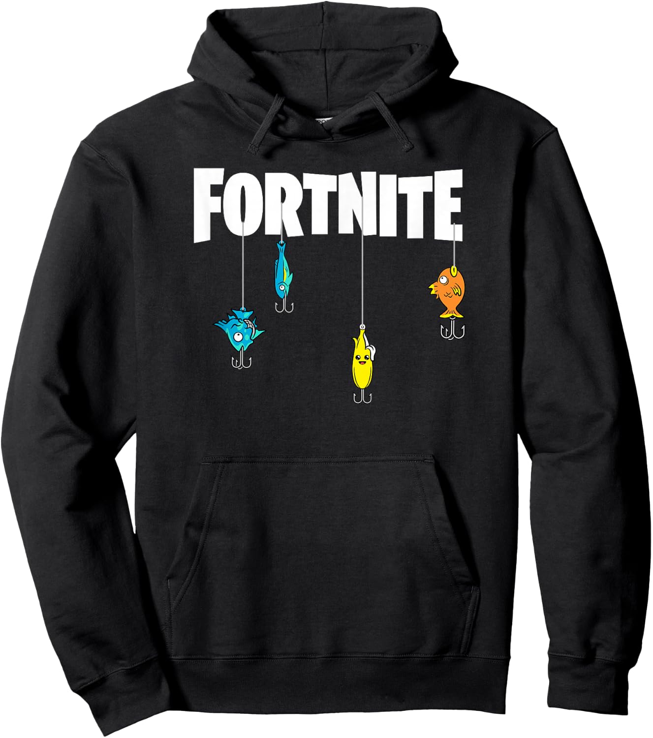 Fortnite Logo Lures White Hoodie - Hoodie | Black