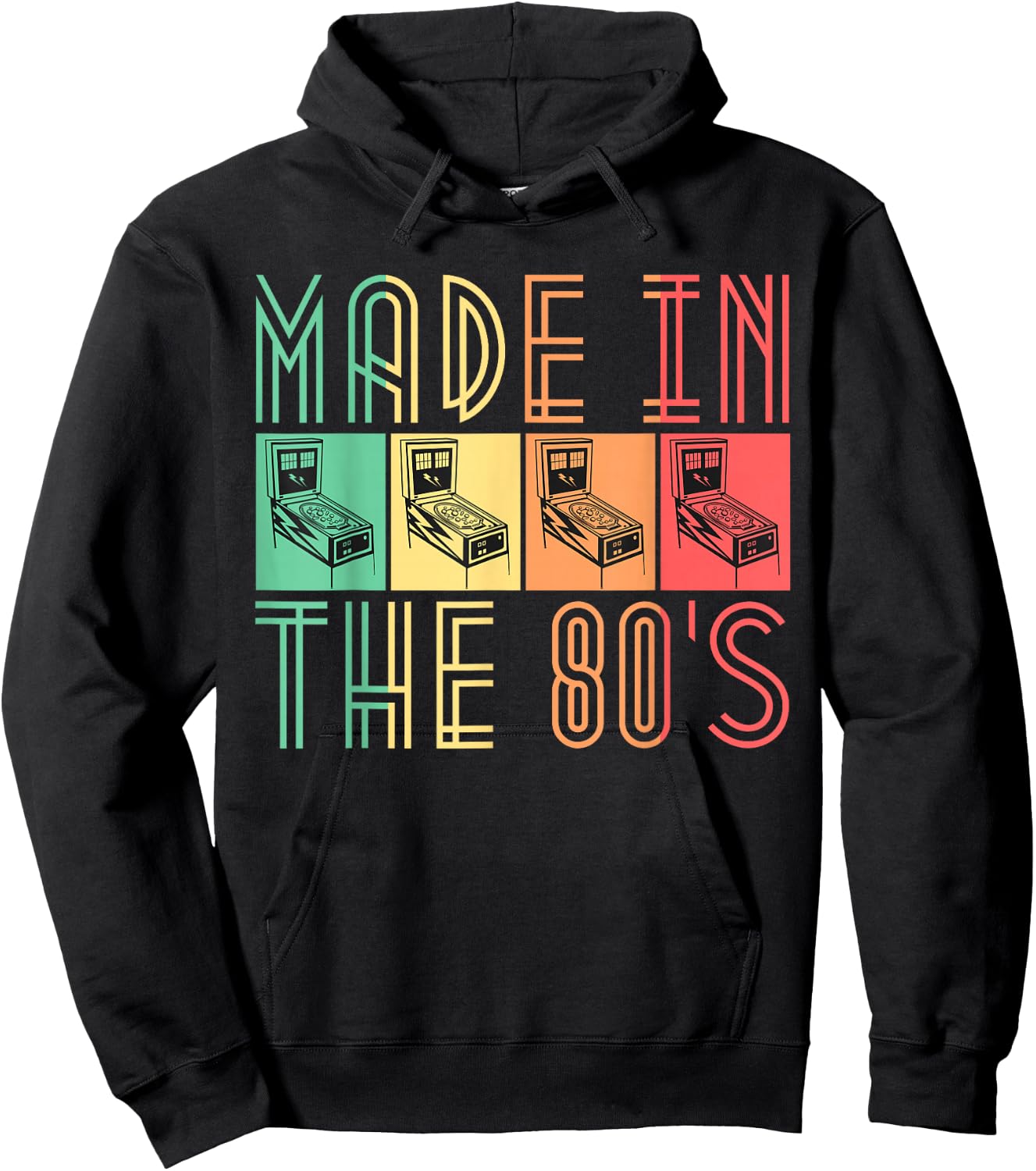 Made In The 80s Pinball Shirt Retro Arcade Gifts Hoodie - Hoodie | Black