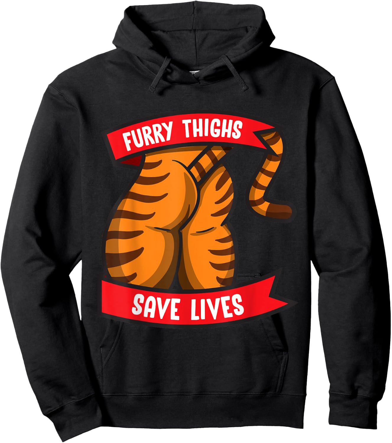 Tiger Furry Thighs Save Lives Proud Furry Pride Fandom Hoodie - Hoodie | Black
