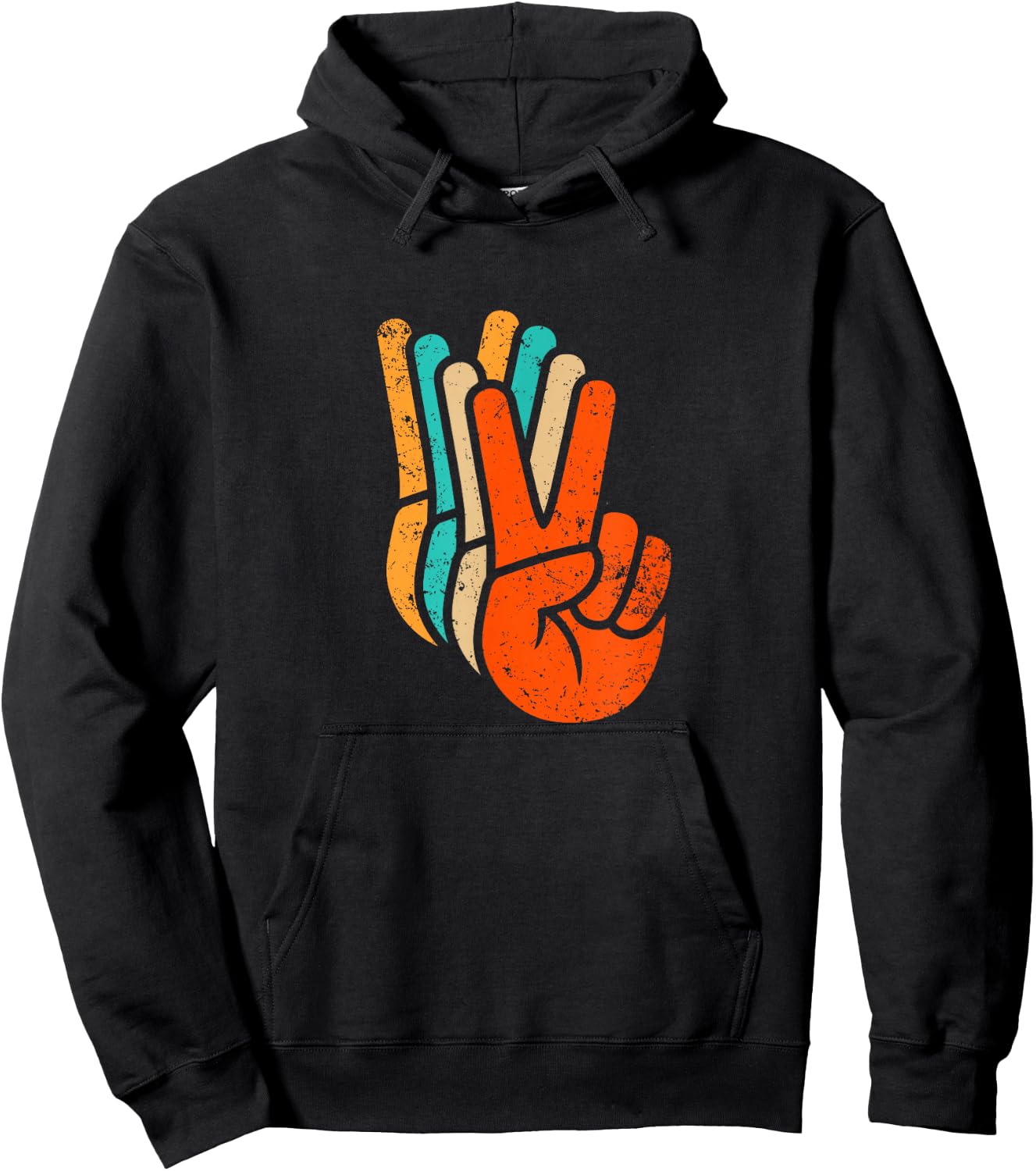 Vintage Victory Sign Victory Sign Peace Symbol Hoodie - Hoodie | Black