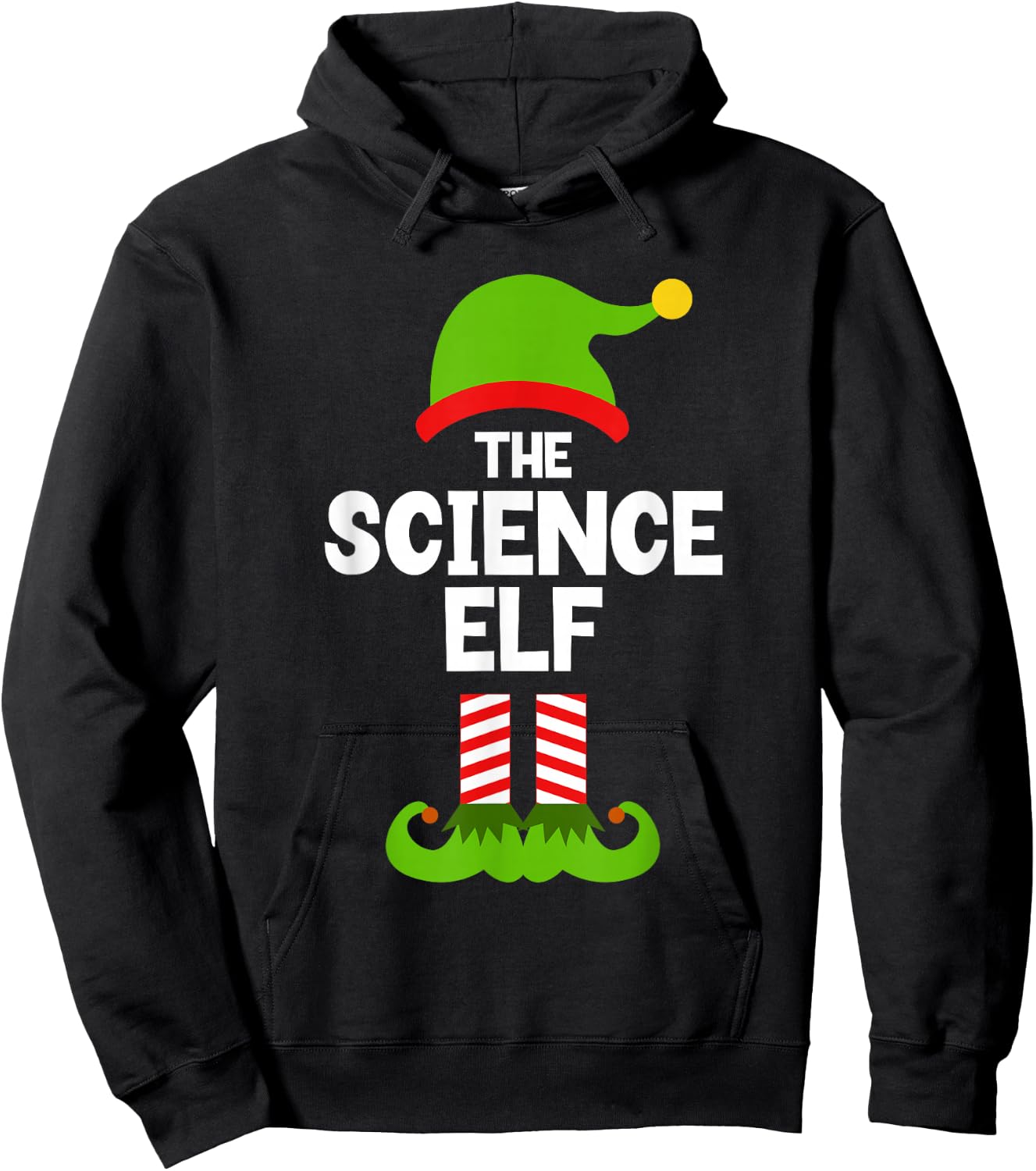 Funny The Science Elf Christmas Family Teacher Scientist Hoodie - Hoodie | Black