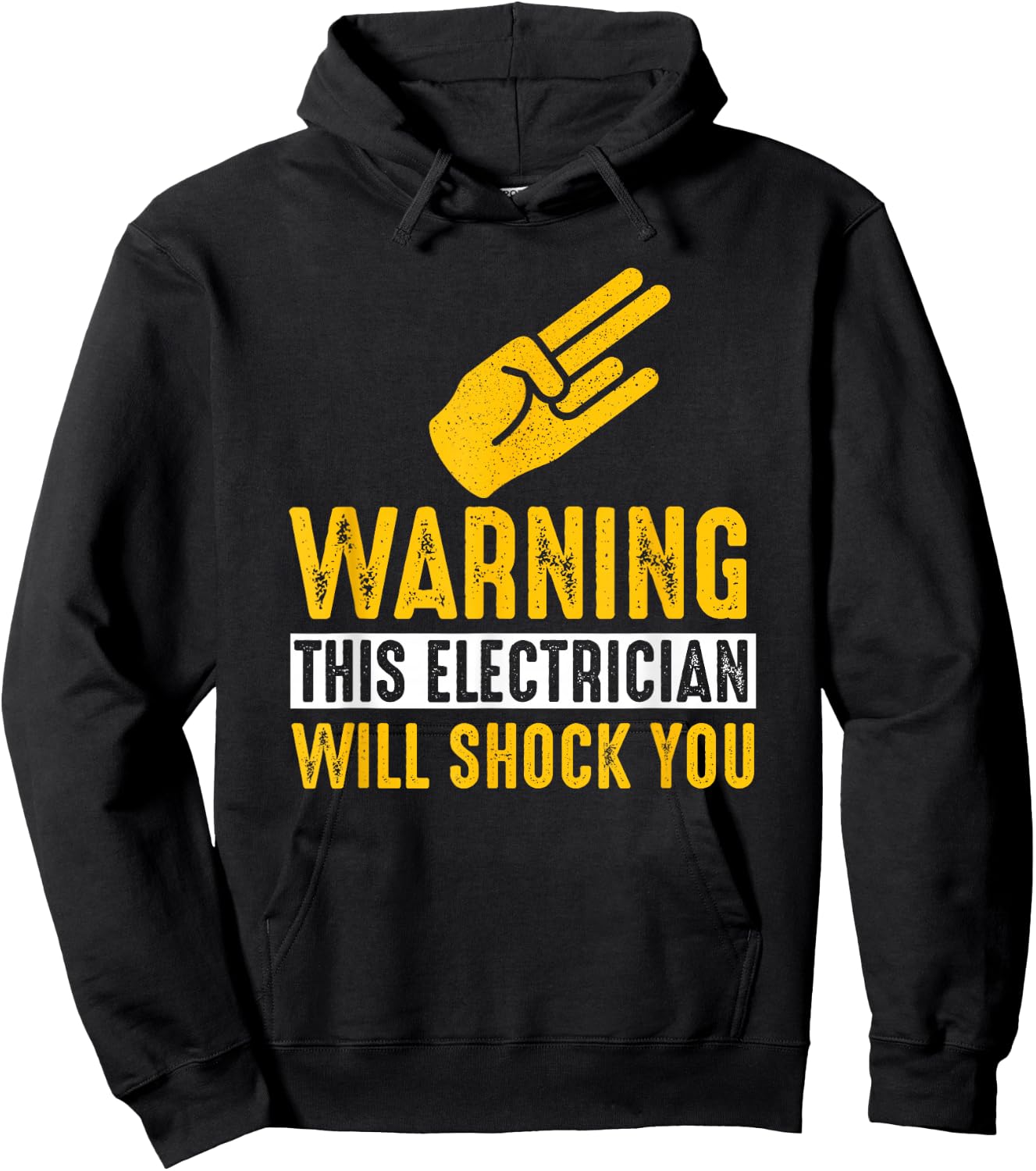 Warning Electrician Will Shock You - Funny Electrician Shirt Hoodie - Hoodie | Black