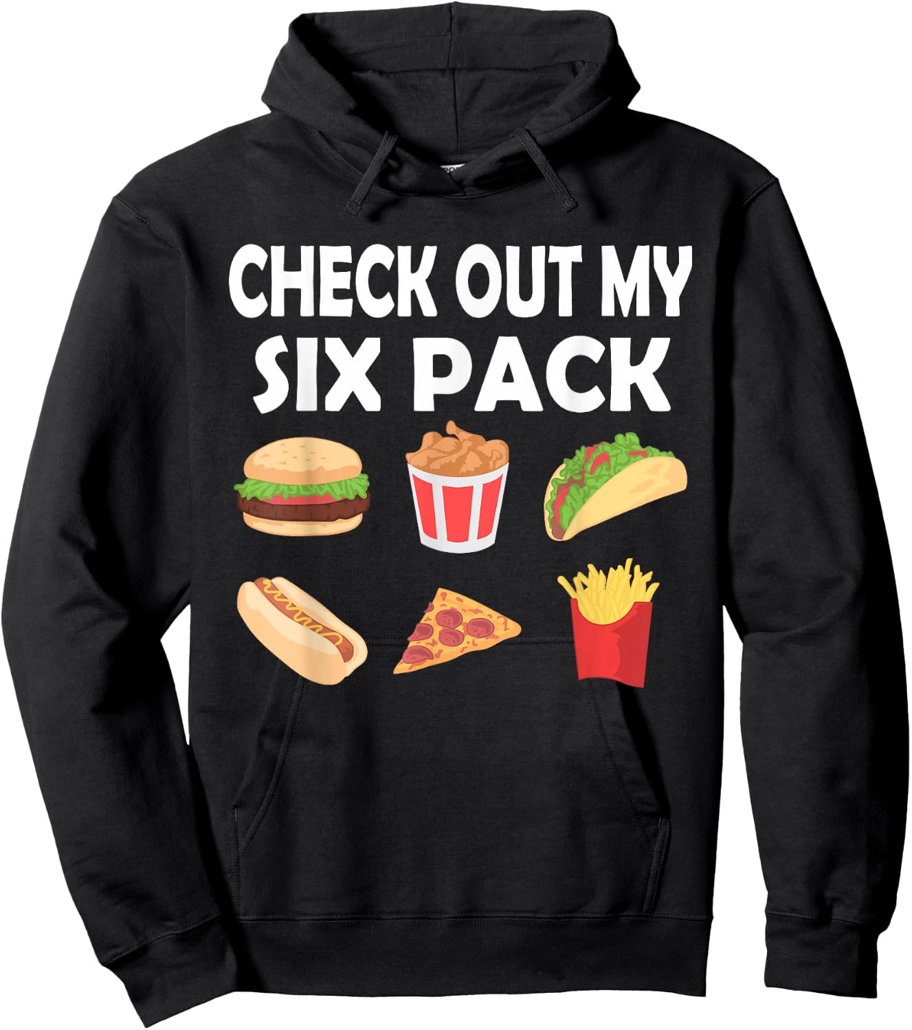 Funny Check Out My Six Pack Fast Food | Food Fans Hoodie - Hoodie | Black