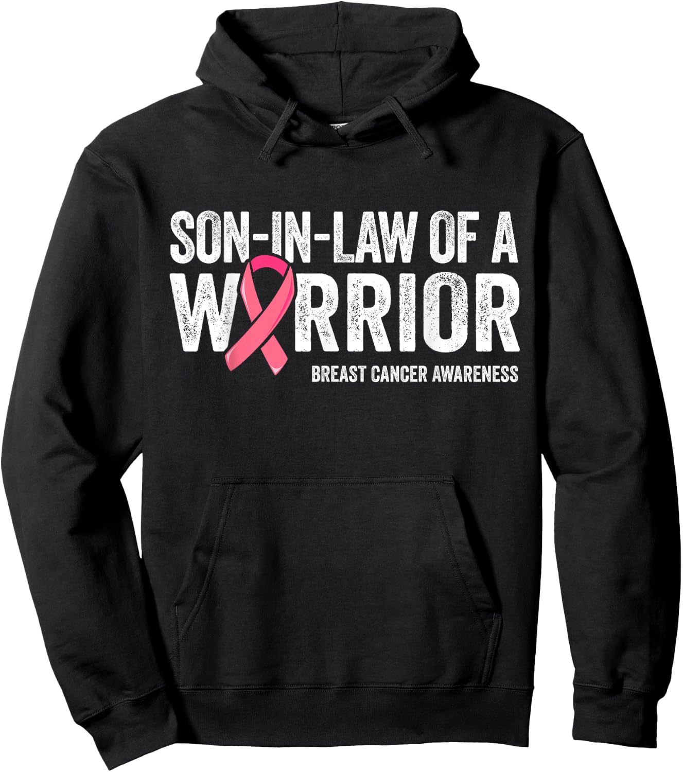 Son In Law Of A Warrior Shirt, Women Mom Breast Cancer Mom Hoodie - Hoodie | Black