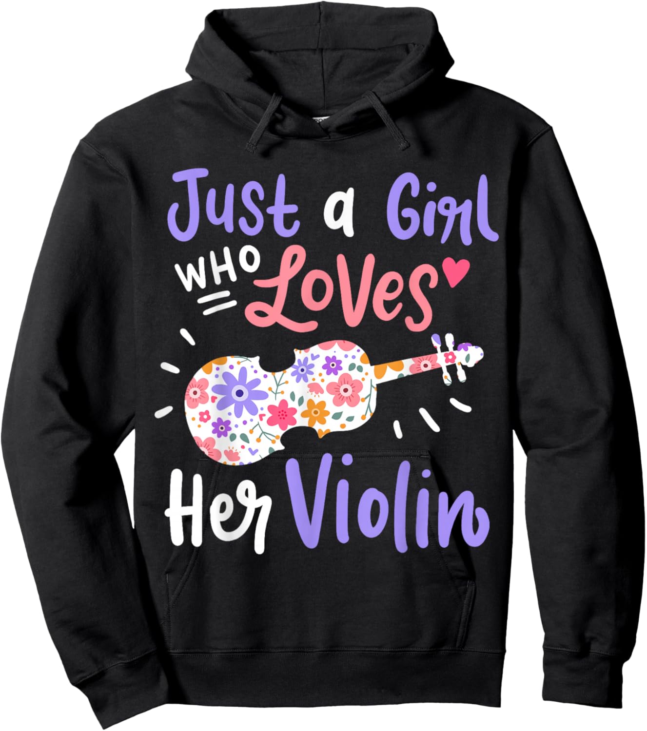Violin Violinist Just A Girl Who Loves Her Violin Gift Hoodie - Hoodie | Black