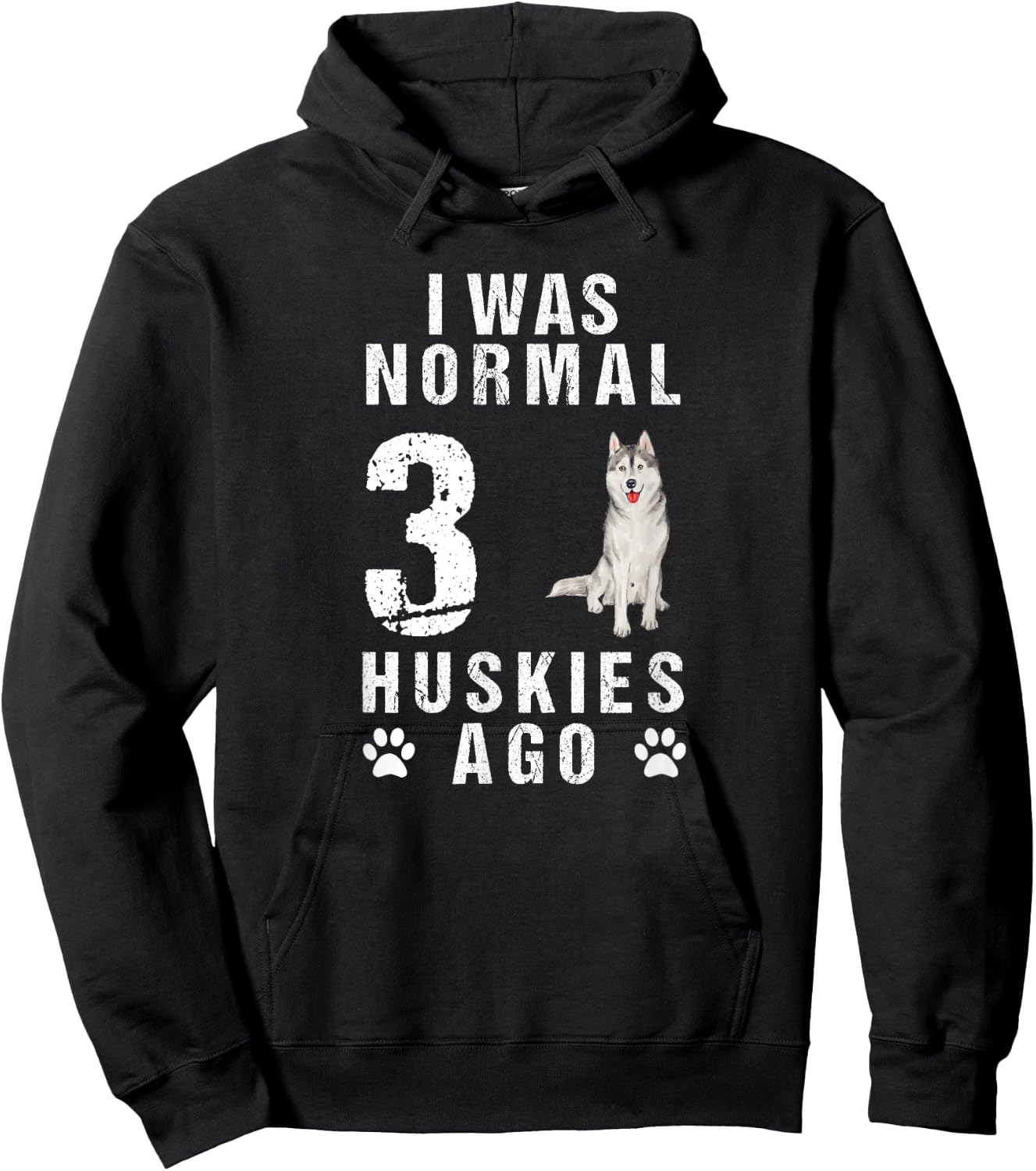 I was before 3 Huskies normal Hoodie - Hoodie | Black