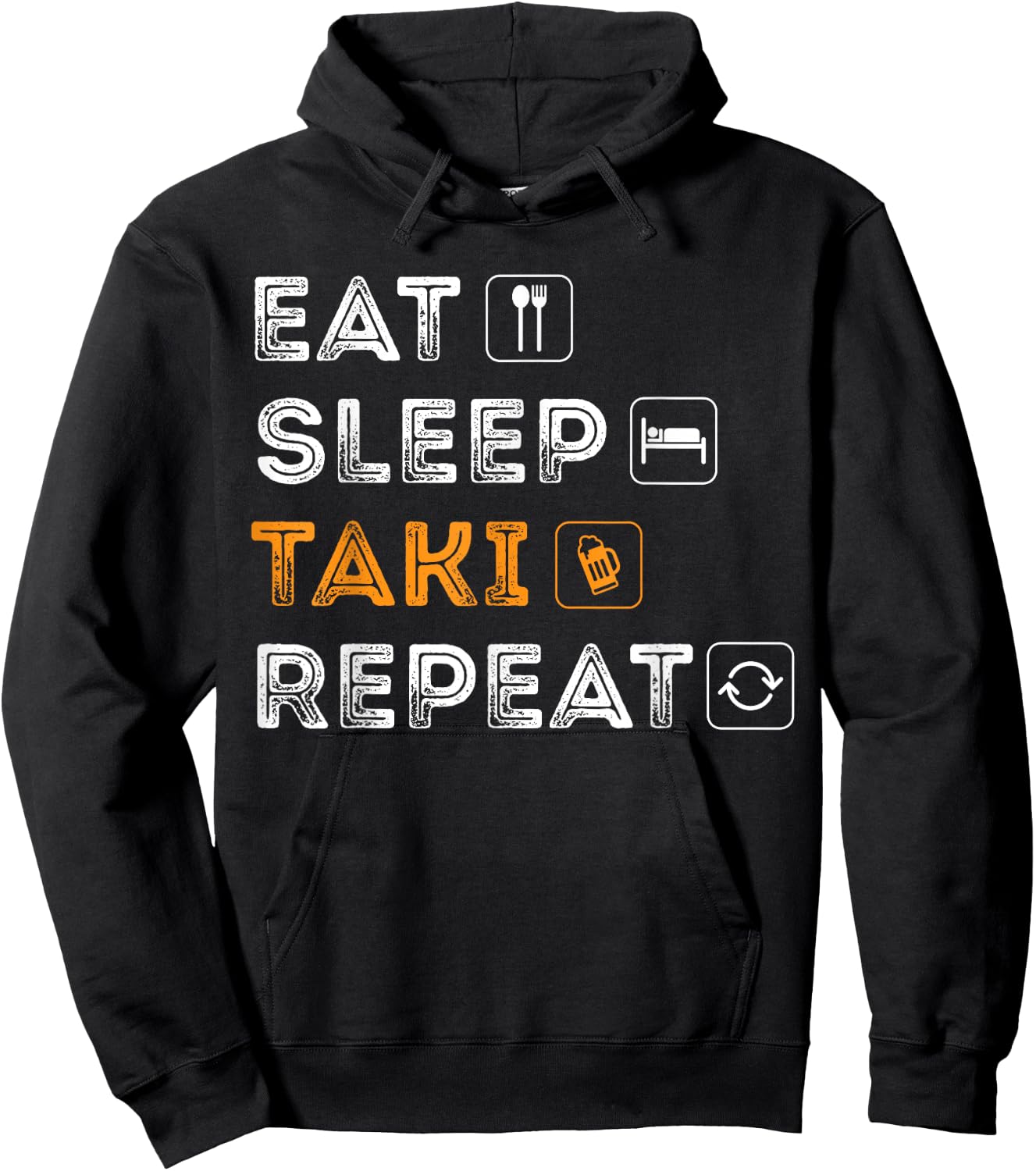 Eat, Sleep, Taki, Repeat - Funny Kava and Beer Shirt Hoodie - Hoodie | Black
