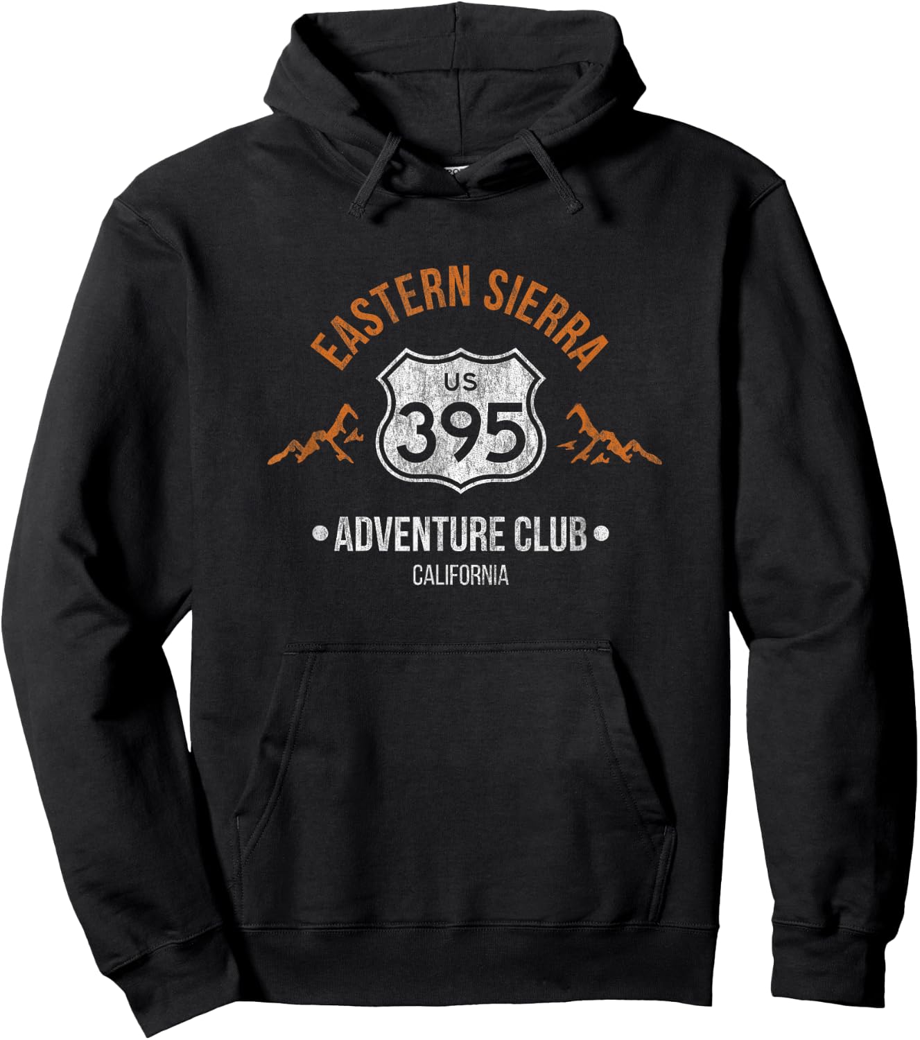 California Highway 395 Eastern Sierra Hiking Adventure Club Hoodie - Hoodie | Black