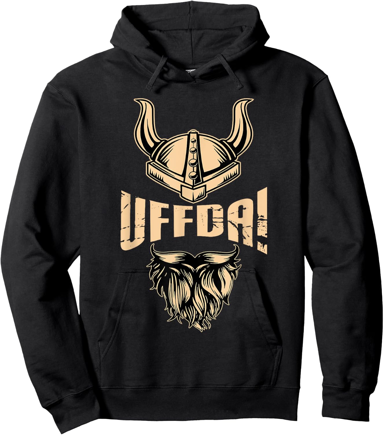 Norse Viking sayings Norsemen warrior Uff Da American Norwegian Quote Roots Viking Helmet Beard Hoodie - Hoodie | Black