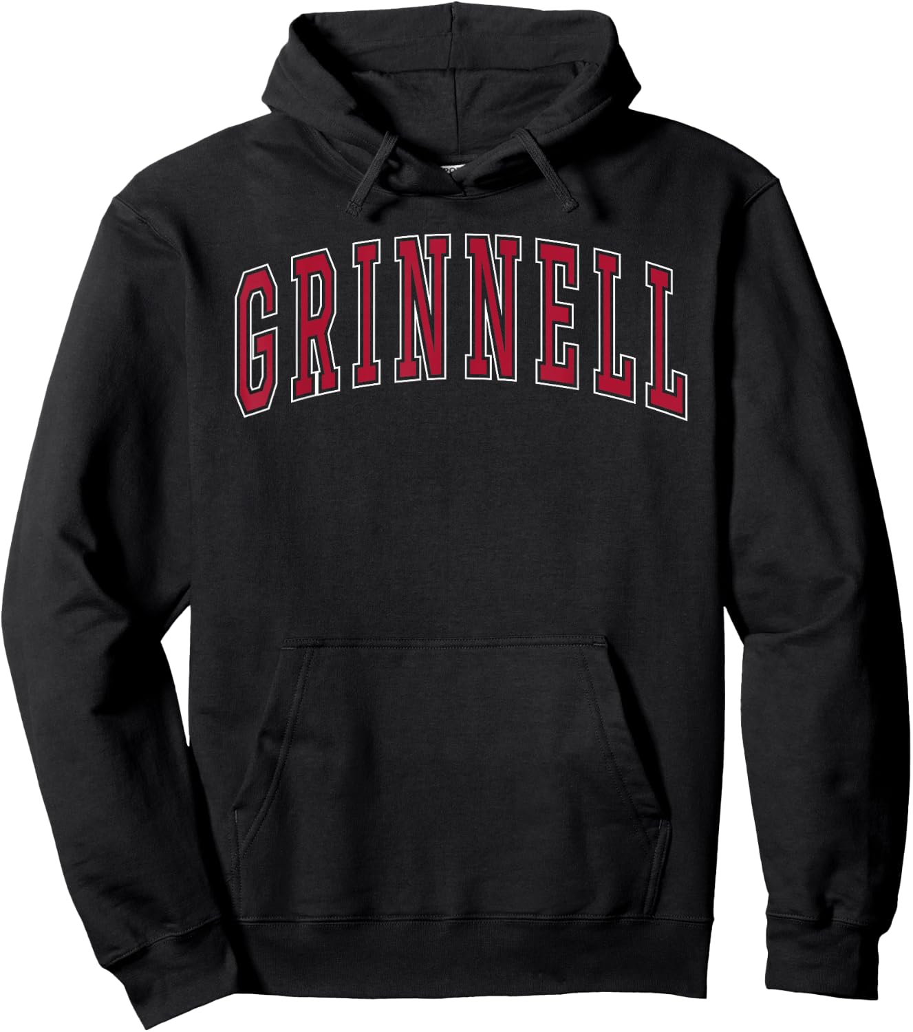 Grinnell Iowa Souvenir College Style Red Text Hoodie - Hoodie | Black
