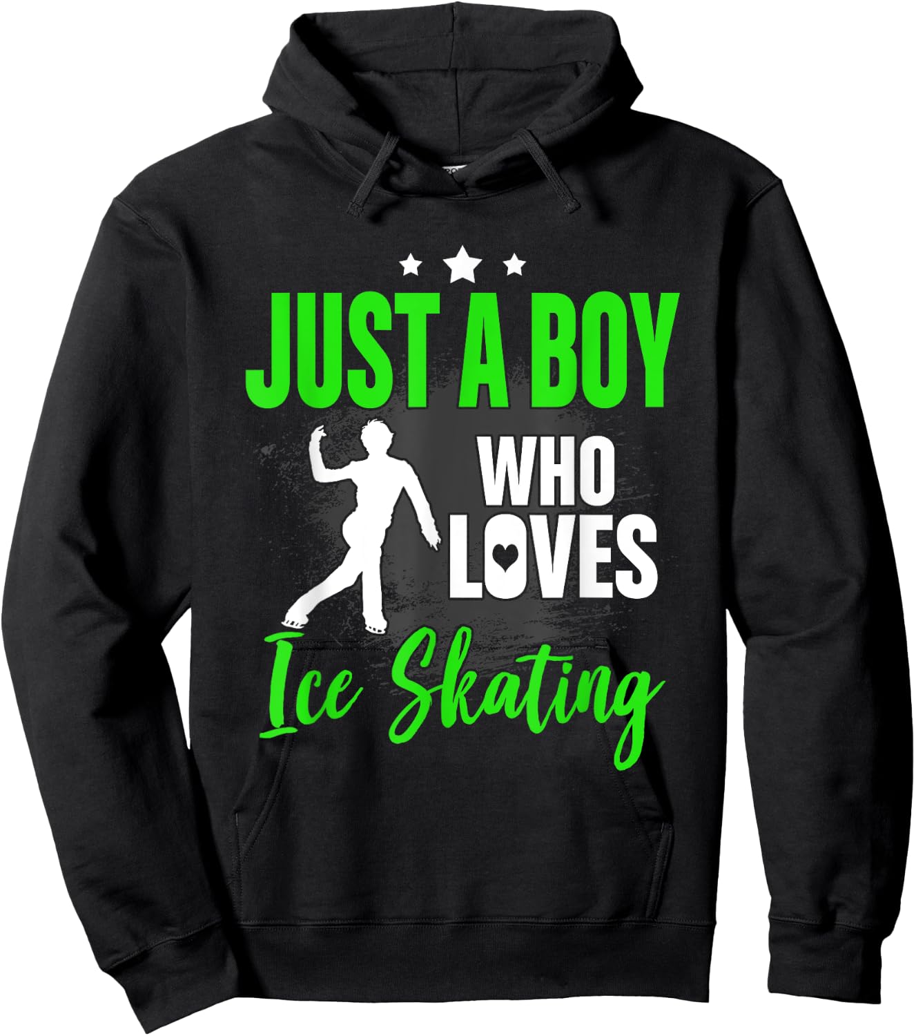 Funny Ice Skating Lover Graphic Men and Boy Figure Skater Hoodie - Hoodie | Black