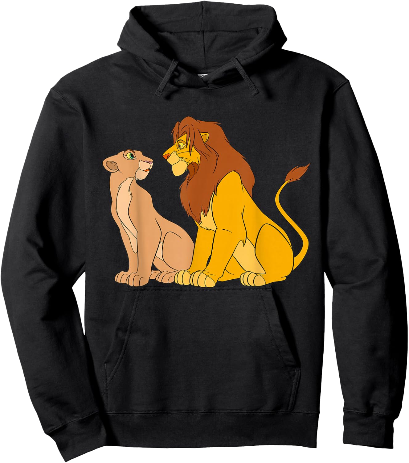 Disney The Lion King Adult Simba and Nala Together Hoodie - Hoodie | Black